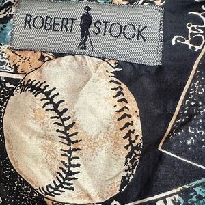 Robert Stock Silk Baseball Print Shirt